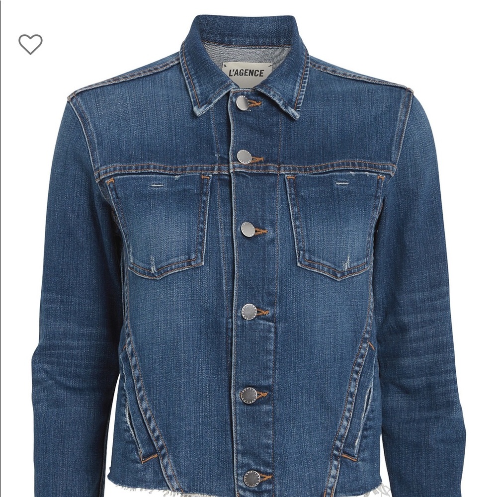 NWOT - L’AGENCE Janelle cropped denim jacket.
